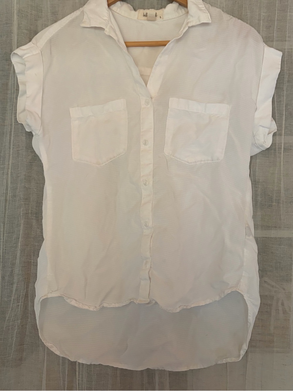 Bella Dahl White Short-Sleeve Button-Down Shirt